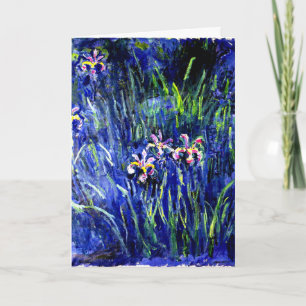 Irises, famous floral painting by Claude Monet Card
