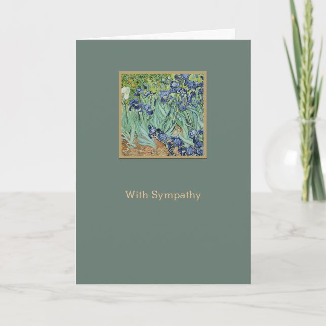 Irises Fine Art Custom Sympathy Card (Front)