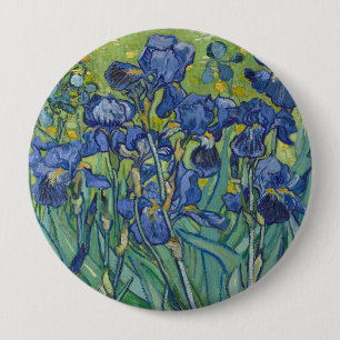 Irises, Floral Oil Painting, Vincent Van Gogh 4 Inch Round Button