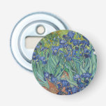 Irises, Floral Oil Painting, Vincent Van Gogh Bottle Opener<br><div class="desc">Vincent Van Gogh,  1889,  Saint-Rémy-de-Provence France
oil on canvas
post impressionist floral oil painting of a flower bed of blooming/flowering deep blue summer irises with rich green stems and leaves,  with tiny orange flowers in the background

elegant stately sophisticated boho chic eclectic bohemian fine classic modern art decor</div>