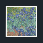 Irises, Floral Oil Painting, Vincent Van Gogh Napkin<br><div class="desc">Vincent Van Gogh,  1889,  Saint-Rémy-de-Provence France
oil on canvas
post impressionist floral oil painting of a flower bed of blooming/flowering deep blue summer irises with rich green stems and leaves,  with tiny orange flowers in the background

elegant stately sophisticated boho chic eclectic bohemian fine classic modern art decor</div>