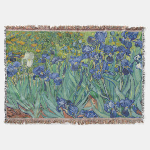 Irises, Floral Oil Painting, Vincent Van Gogh Throw Blanket
