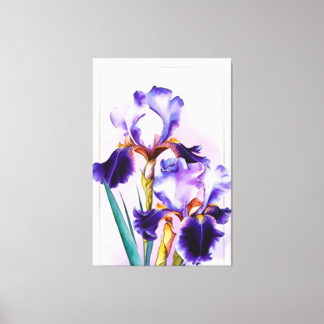 *~* Irises Flower Artsy Painting AP84 Iris Canvas Print (Front)