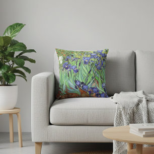 Irises Garden Vincent van Gogh Throw Pillow
