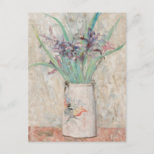 Irises in a White Flower Vase   Tadeusz Makowski Postcard