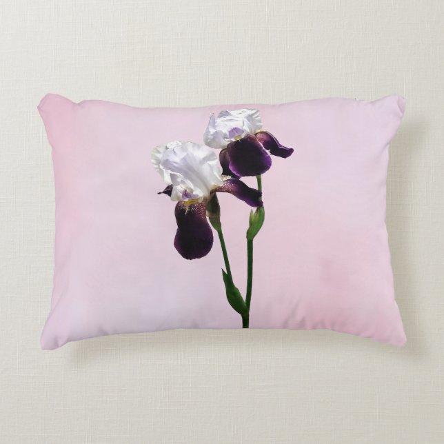 Irises in Love Accent Pillow (Front)