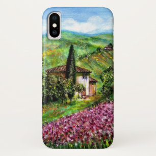 IRISES IN TUSCANY,Purple Flower Fields Landscape Case-Mate iPhone Case