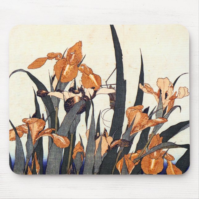Irises, Katsushika Hokusai Mouse Pad (Front)