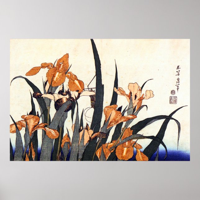 Irises, Katsushika Hokusai Poster (Front)