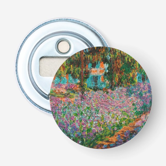 Irises Monet Garden Giverny flowers Bottle Opener (Front)