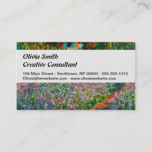 Irises Monet Garden Giverny flowers Business Card