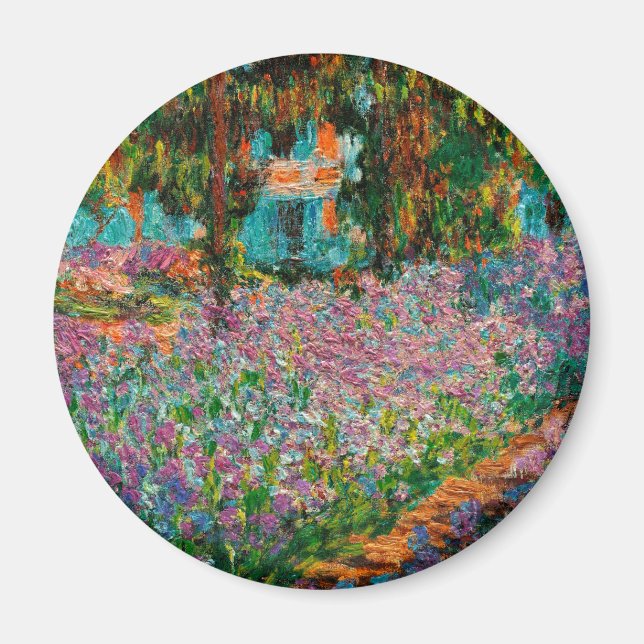Irises Monet Garden Giverny flowers Magnet (Front)