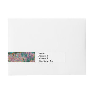 Irises Monet Garden Giverny flowers Wraparound Address Label