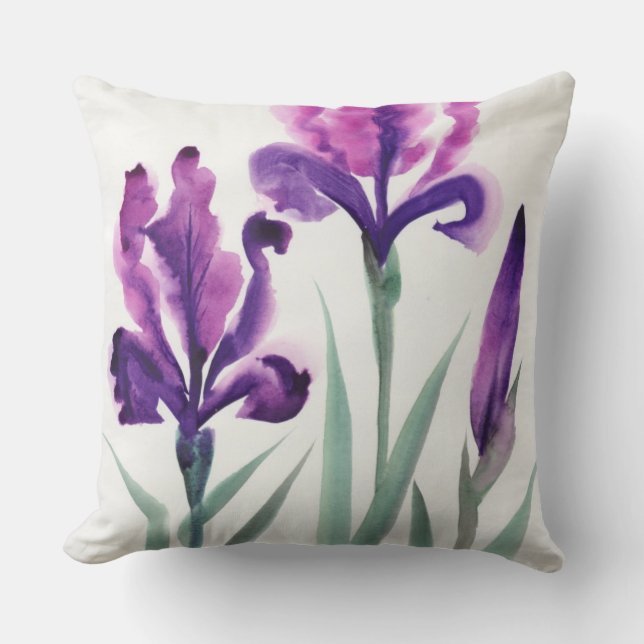 Irises Throw Pillow (Front)