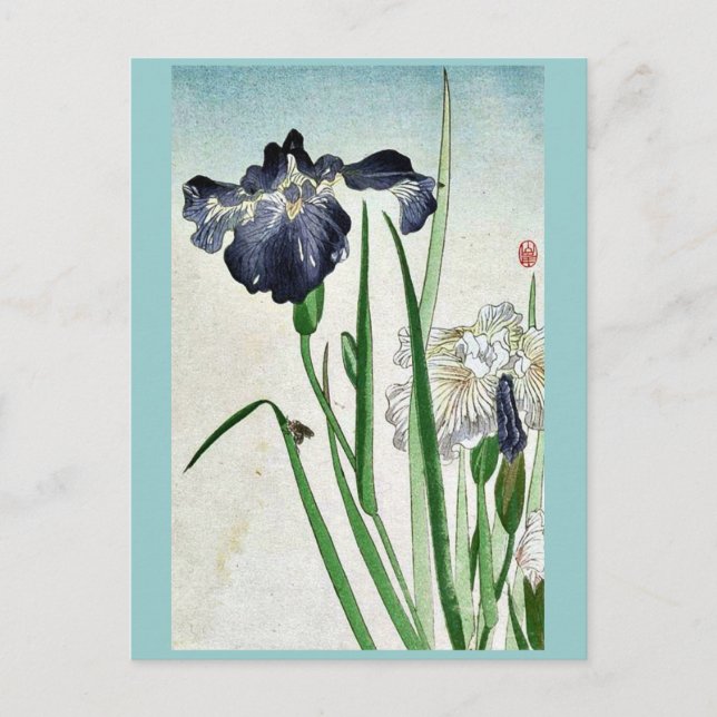 Irises Ukiyoe Postcard (Front)