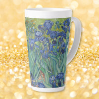 Irises Van Gogh Vintage Floral Art Flower Monogram