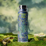 Irises Van Gogh Vintage Floral Art Flower Monogram Water Bottle<br><div class="desc">Create your own custom, personalized, elegant faux gold typography script, classy black, spill-proof, stainless steel, condensation-resistant exterior, monogrammed matte black durable double-wall Thor Copper Vacuum Insulated Bottle that keeps beverages hot for 12 hours or cold for 48 hours, featuring a beautiful colourful intricate detailed vintage oil on canvas painting, by...</div>