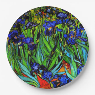 Irises, Van Gogh's famous floral painting Paper Plate