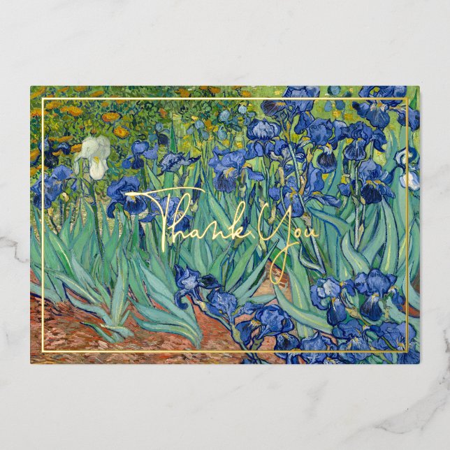 Irises | Véritable Carte de remerciements (Recto)