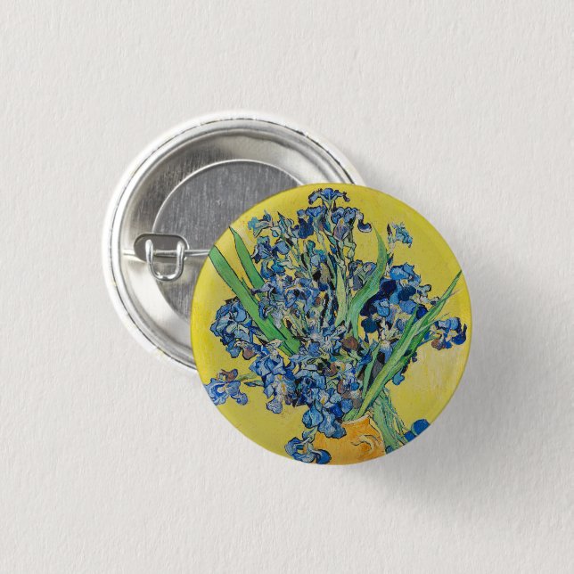 Irises  Vincent van Gogh    1 Inch Round Button (Front & Back)