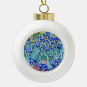 Irises Vincent van Gogh Ceramic Ball Christmas Ornament