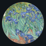 Irises | Vincent van Gogh Classic Round Sticker<br><div class="desc">Irises (1889) by Dutch post-impressionist artist Vincent Van Gogh. Original landscape painting is an oil on canvas showing a garden of blooming iris flowers. 

Use the design tools to add custom text or personalize the image.</div>