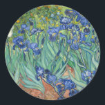 Irises | Vincent van Gogh Classic Round Sticker<br><div class="desc">Irises (1889) by Dutch post-impressionist artist Vincent Van Gogh. Original landscape painting is an oil on canvas showing a garden of blooming iris flowers. 

Use the design tools to add custom text or personalize the image.</div>