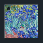 Irises Vincent van Gogh    Favour Tags<br><div class="desc">Irises (1889) Vincent van Gogh. Cute summer landscape. Blue irises bloom in a flowerbed in a green garden. Reproduction of famous works of art  images in the public domain.</div>