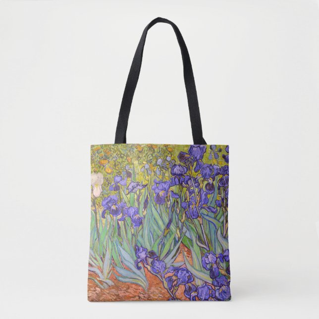 Irises Vincent Van Gogh Fine Art Tote Bag (Front)
