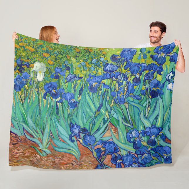 Irises, Vincent van Gogh Fleece Blanket (In Situ)