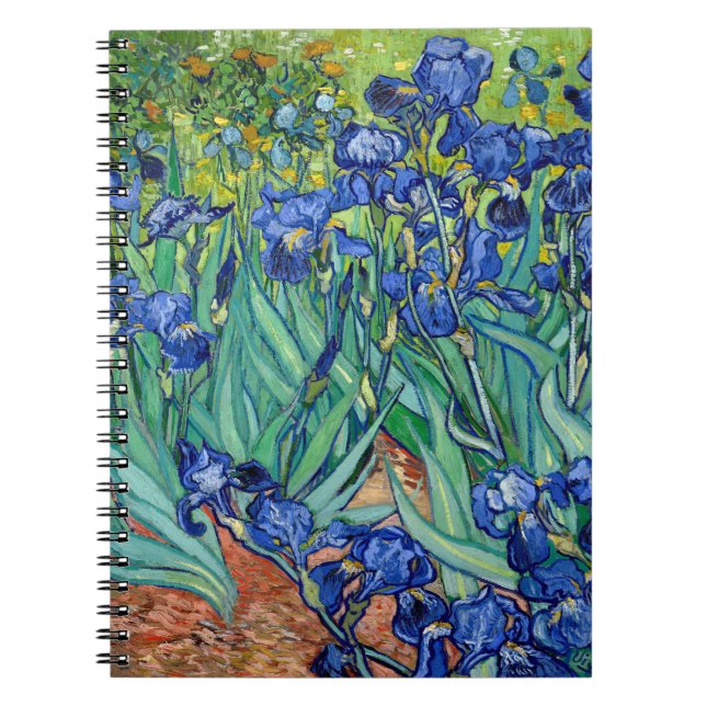 Irises Vincent van Gogh Flower Field Painting Art Notebook (Front)