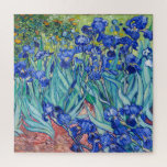 Irises  Vincent van Gogh  Jigsaw Puzzle<br><div class="desc">Irises (1889) Vincent van Gogh. Cute summer landscape. Blue irises bloom in a flowerbed in a green garden. Reproduction of famous works of art  images in the public domain.</div>