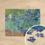 Irises | Vincent Van Gogh Jigsaw Puzzle<br><div class="desc">Irises (1889) by Dutch post-impressionist artist Vincent Van Gogh. Original landscape painting is an oil on canvas showing a garden of blooming iris flowers. 

Use the design tools to add custom text or personalize the image.</div>