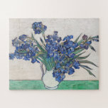 Irises, Vincent van Gogh  Jigsaw Puzzle<br><div class="desc">In May 1890,  just before he checked himself out of the asylum at Saint-Rémy,  Van Gogh painted four exuberant bouquets of spring flowers,  the only still life of any ambition he had undertaken during his yearlong stay: two of irises,  two of roses,  in contrasting colour schemes and formats.</div>