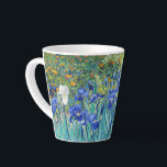 Irises Vincent van Gogh Latte Mug<br><div class="desc">Irises (1889) Vincent van Gogh. Cute summer landscape. Blue irises bloom in a flowerbed in a green garden. Reproduction of famous works of art images in the public domain.</div>