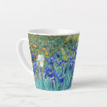 Irises  Vincent van Gogh    Latte Mug<br><div class="desc">Irises (1889) Vincent van Gogh. Cute summer landscape. Blue irises bloom in a flowerbed in a green garden. Reproduction of famous works of art  images in the public domain.</div>