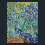 Irises | Vincent van Gogh Notebook<br><div class="desc">Irises (1889) by Dutch post-impressionist artist Vincent Van Gogh. Original landscape painting is an oil on canvas showing a garden of blooming iris flowers. 

Use the design tools to add custom text or personalize the image.</div>
