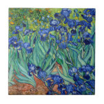 Irises Vincent van Gogh Painting Tile<br><div class="desc">Vincent van Gogh (Dutch, 1853 - 1890) Irises, 1889, Oil on canvas Unframed: 74.3 x 94.3 cm (29 1/4 x 37 1/8 in.) Framed: 94.9 x 114.9 x 11.4 cm (37 3/8 x 45 1/4 x 4 1/2 in.) The J. Paul Getty Museum, Los Angeles. Digital image courtesy of the...</div>