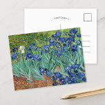 Irises | Vincent Van Gogh Postcard<br><div class="desc">Irises (1889) by Dutch post-impressionist artist Vincent Van Gogh. Original landscape painting is an oil on canvas showing a garden of blooming iris flowers. 

Use the design tools to add custom text or personalize the image.</div>