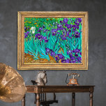 Irises, Vincent van Gogh Poster<br><div class="desc">Most original is the drawing of the irises. Unlike the Impressionist flower pieces in which the plants are formless spots of color, these are carefully studied for their shapes and individualized, with the same sincerity and precision as Van Gogh's portraits; he discovers an endless variety of curved silhouettes, a new...</div>