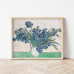 Irises | Vincent van Gogh Poster<br><div class="desc">Irises (1890) | Original artwork by Dutch post-impressionist artist Vincent Van Gogh (1853-1890). The painting depicts a still life with a full bouquet of blue flowers on a green tabletop against a creamy white background.
Use the design tools to add custom text or personalize the image.</div>