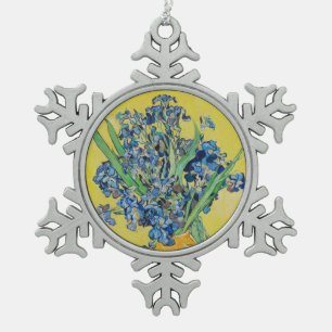 Irises Vincent van Gogh Snowflake Pewter Christmas Ornament