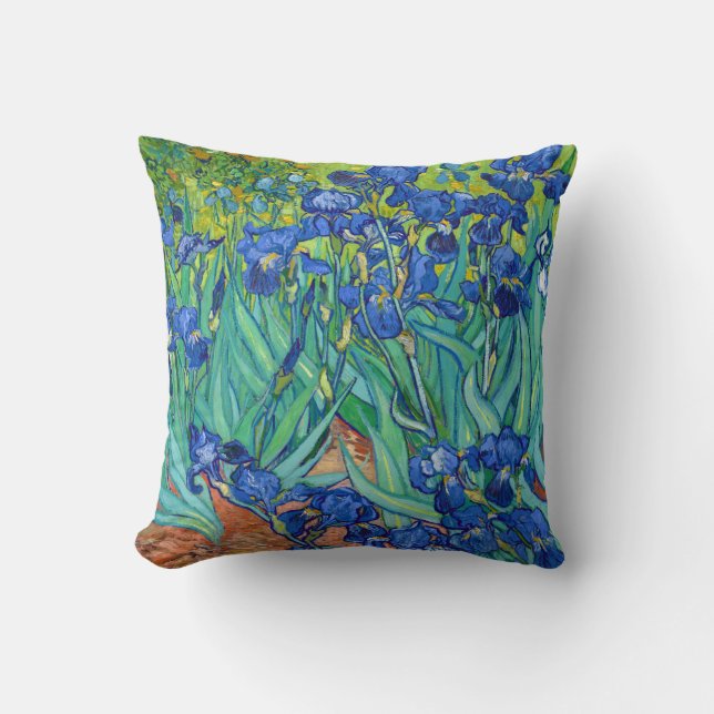Irises, Vincent van Gogh Throw Pillow (Front)
