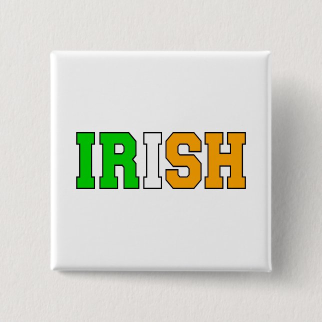 Irish 2 Inch Square Button (Front)