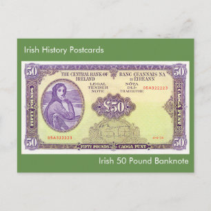 Irish 50 Pound Banknote for postcard