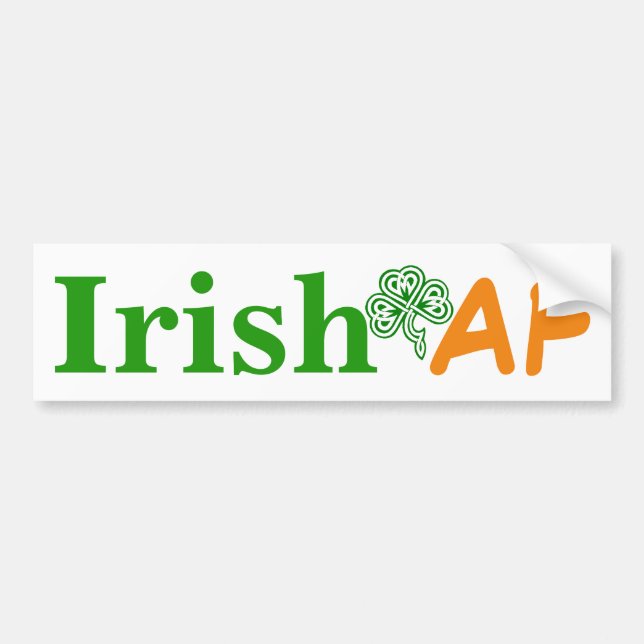 Irish AF Funny Bumper Sticker (Front)