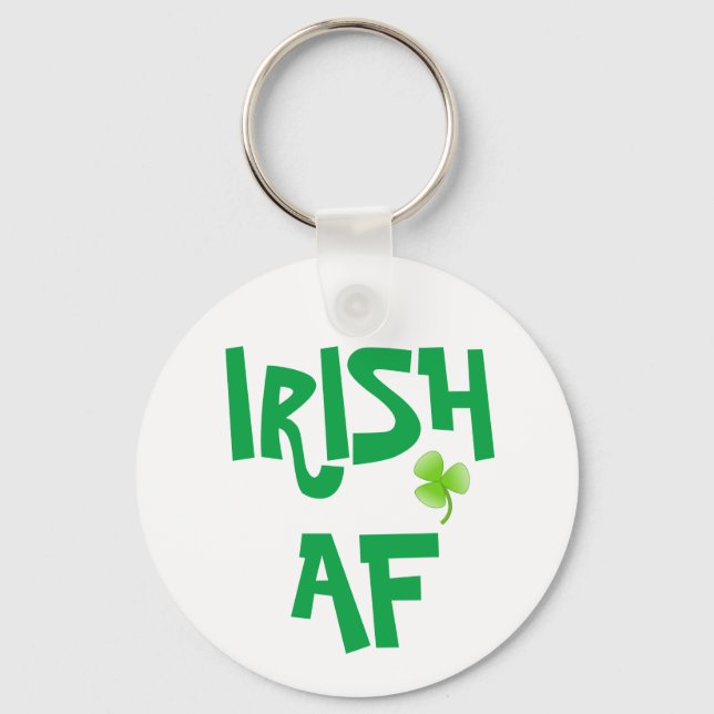 Irish AF Green Shamrock Keychain (Front)