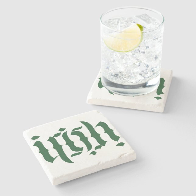 Irish Ambigram Stone Coaster (Side)