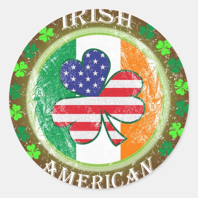 Irish American Classic Round Sticker (Front)