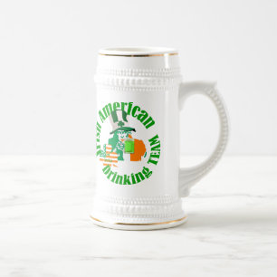 Irish american drinking team beer stein